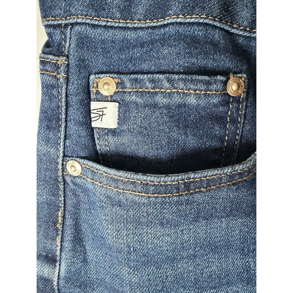 Seven7 Women's 90's Straight Jean Size 12 Dark Wash‎ Basic Minimalist NWT